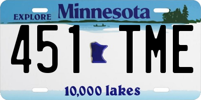 MN license plate 451TME