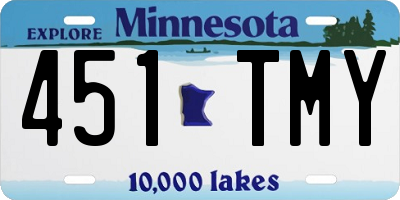 MN license plate 451TMY