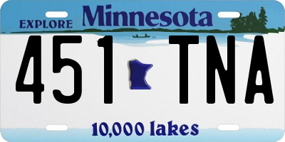 MN license plate 451TNA