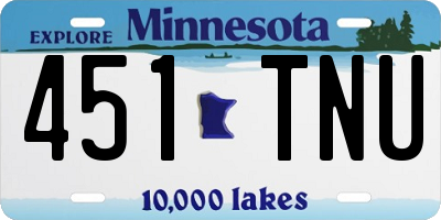 MN license plate 451TNU