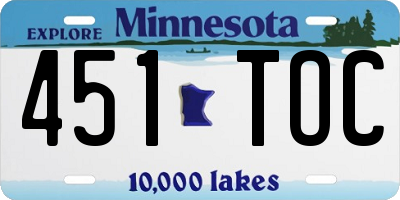 MN license plate 451TOC