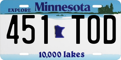 MN license plate 451TOD