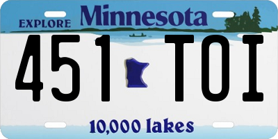 MN license plate 451TOI