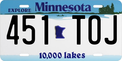 MN license plate 451TOJ