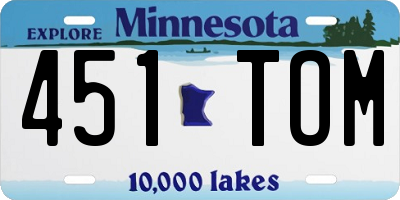 MN license plate 451TOM