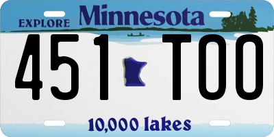 MN license plate 451TOO
