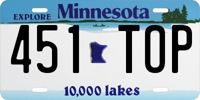 MN license plate 451TOP