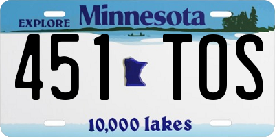 MN license plate 451TOS