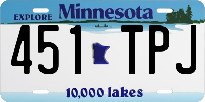 MN license plate 451TPJ