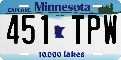 MN license plate 451TPW
