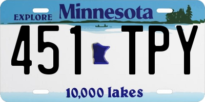 MN license plate 451TPY
