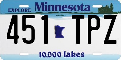 MN license plate 451TPZ