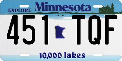 MN license plate 451TQF