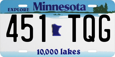 MN license plate 451TQG