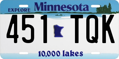 MN license plate 451TQK
