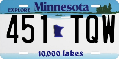 MN license plate 451TQW