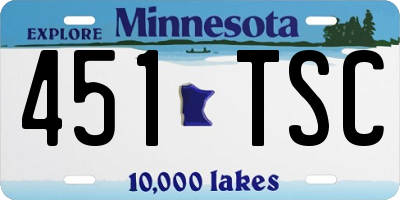 MN license plate 451TSC