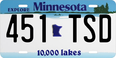 MN license plate 451TSD