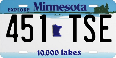 MN license plate 451TSE