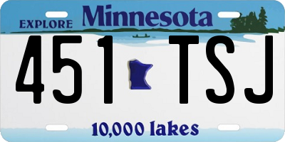 MN license plate 451TSJ