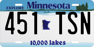 MN license plate 451TSN