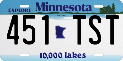 MN license plate 451TST
