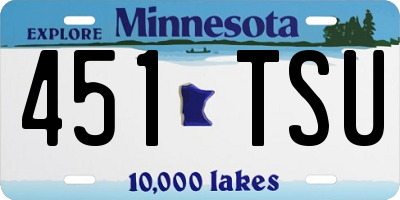 MN license plate 451TSU