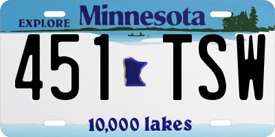 MN license plate 451TSW