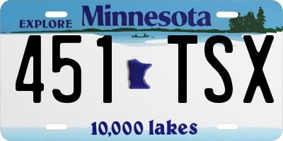 MN license plate 451TSX