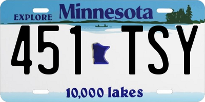 MN license plate 451TSY