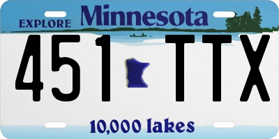 MN license plate 451TTX