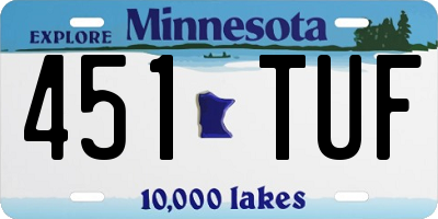 MN license plate 451TUF