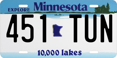 MN license plate 451TUN