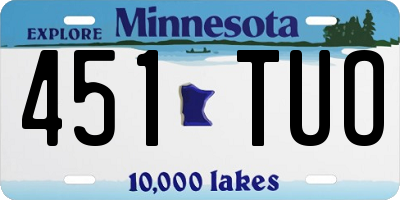 MN license plate 451TUO