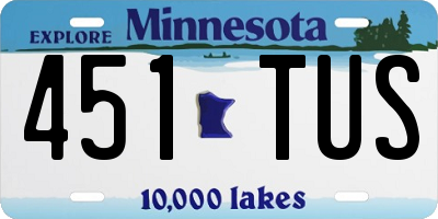 MN license plate 451TUS