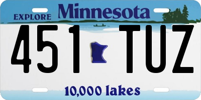 MN license plate 451TUZ