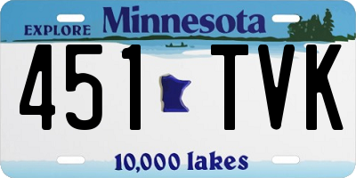 MN license plate 451TVK