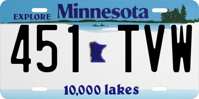 MN license plate 451TVW