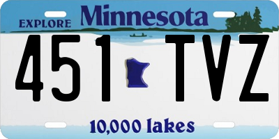 MN license plate 451TVZ