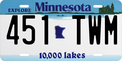 MN license plate 451TWM