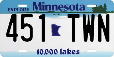 MN license plate 451TWN