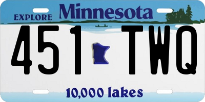 MN license plate 451TWQ