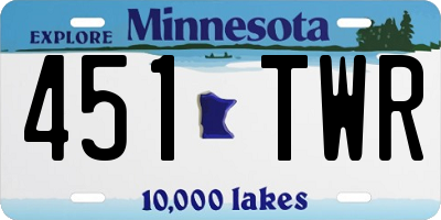 MN license plate 451TWR