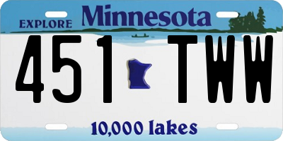 MN license plate 451TWW