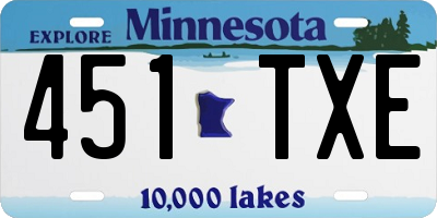 MN license plate 451TXE