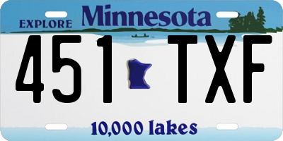 MN license plate 451TXF