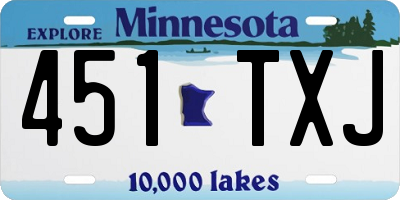 MN license plate 451TXJ