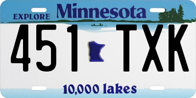MN license plate 451TXK