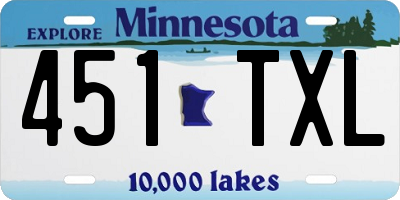 MN license plate 451TXL