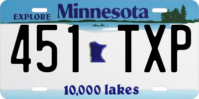 MN license plate 451TXP